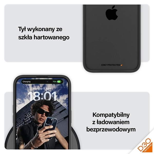 PanzerGlass ClearCase Case for iPhone 15 Pro Max with Military Grade Certification - Transparent and Blackeng