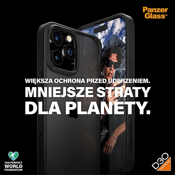 PanzerGlass ClearCase Case for iPhone 15 Pro Max with Military Grade Certification - Transparent and Blackeng