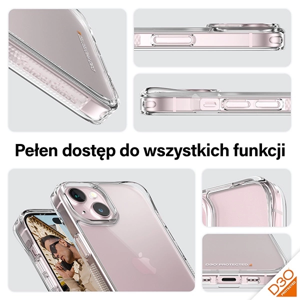PanzerGlass HardCase with D3O and Military Grade Certification for iPhone 15/14/13 - Transparenteng