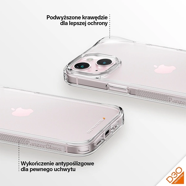 PanzerGlass HardCase with D3O and Military Grade Certification for iPhone 15/14/13 - Transparenteng