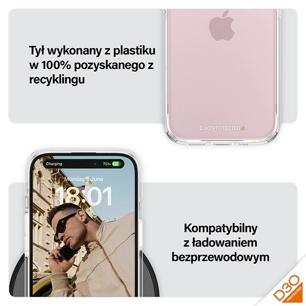 PanzerGlass HardCase with D3O and Military Grade Certification for iPhone 15/14/13 - Transparenteng