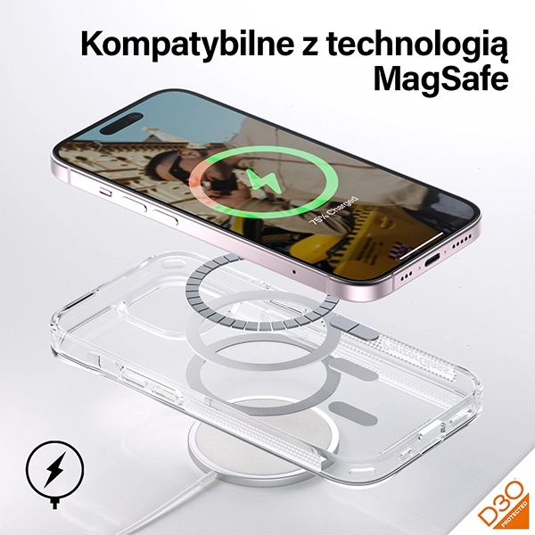PanzerGlass HardCase with MagSafe with D3O and Military Grade Certification for iPhone 15/14/13 - Transparenteng