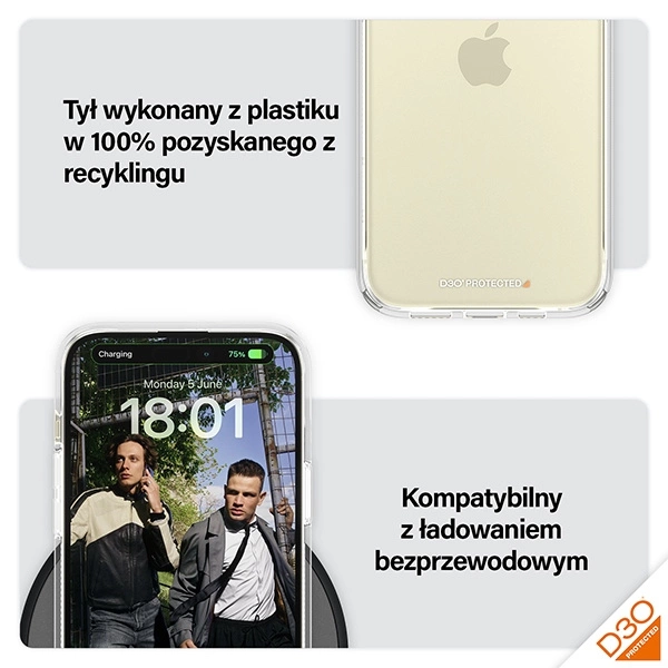 PanzerGlass HardCase with D3O and Military Grade Certification for iPhone 15 Plus / 14 Plus - Transparenteng