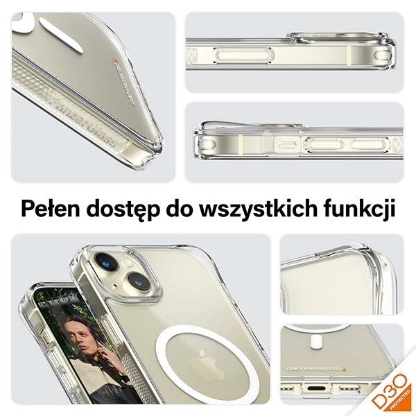 PanzerGlass HardCase with MagSafe with D3O and Military Grade Certified for iPhone 15 Plus / 14 Plus - Transparenteng