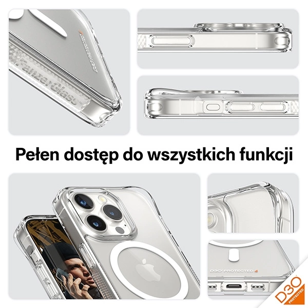 PanzerGlass HardCase with MagSafe with D3O and Military Grade Certified for iPhone 15 Pro - Transparenteng