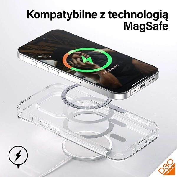 PanzerGlass HardCase with MagSafe with D3O and Military Grade Certified for iPhone 15 Pro - Transparenteng
