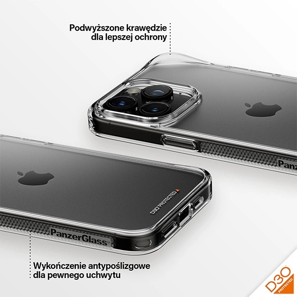 PanzerGlass HardCase with D3O and Military Grade certification for iPhone 15 Pro Max - transparenteng