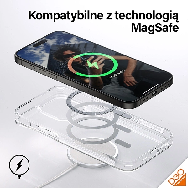 PanzerGlass HardCase with MagSafe with D3O and Military Grade Certified for iPhone 15 Pro Max - Transparenteng