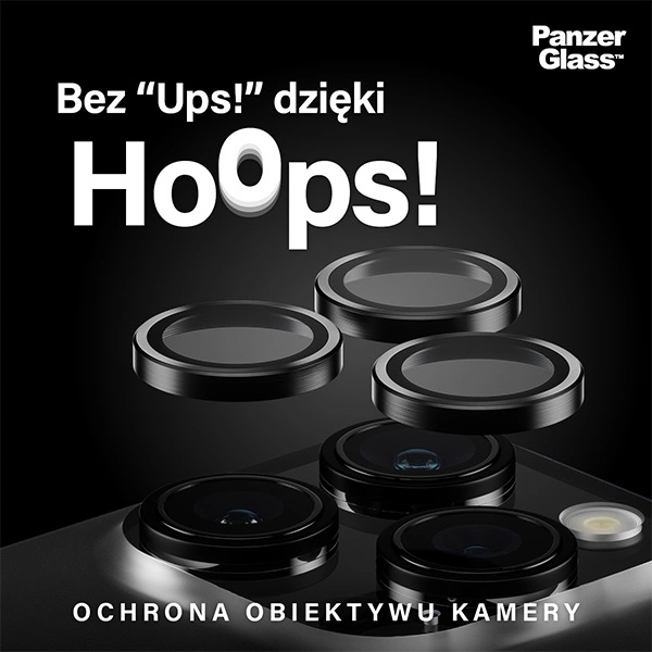 PanzerGlass Hoops Camera Protection for iPhone 15 Pro / 15 Pro Max - with Black Frameeng