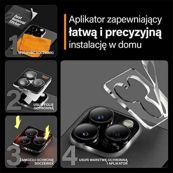 PanzerGlass Hoops Camera Protection for iPhone 15 Pro / 15 Pro Max - with Black Frameeng