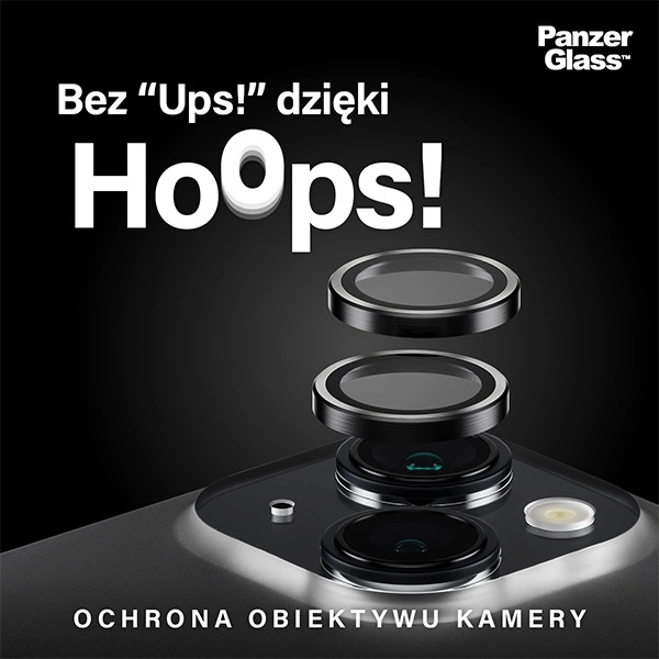 PanzerGlass Hoops Camera Protection for iPhone 15/15 Plus - with Black Frameeng