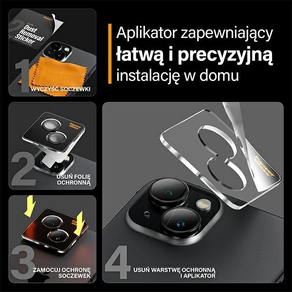 PanzerGlass Hoops Camera Protection for iPhone 15/15 Plus - with Black Frameeng