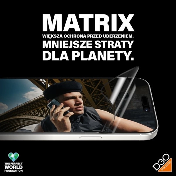 PanzerGlass Matrix Ultra-Wide-Fit hybrid glass for iPhone 15 Pro with positionereng