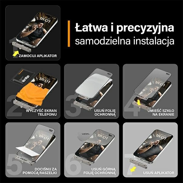 PanzerGlass Matrix Ultra-Wide-Fit hybrid glass for iPhone 15 Pro with positionereng