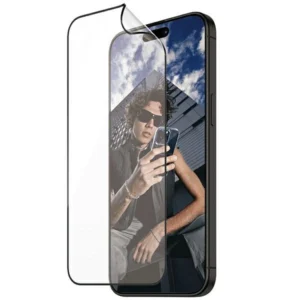 PanzerGlass Matrix Ultra-Wide-Fit hybrid glass for iPhone 15 Pro Max with positionereng