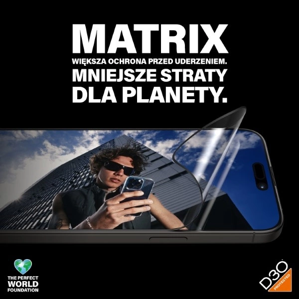 PanzerGlass Matrix Ultra-Wide-Fit hybrid glass for iPhone 15 Pro Max with positionereng