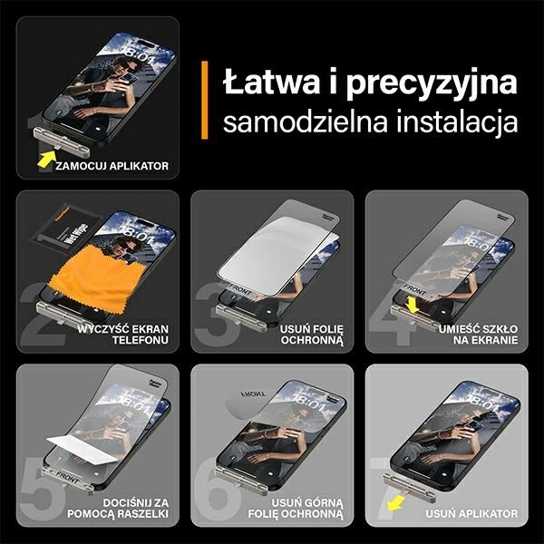 PanzerGlass Matrix Ultra-Wide-Fit hybrid glass for iPhone 15 Pro Max with positionereng