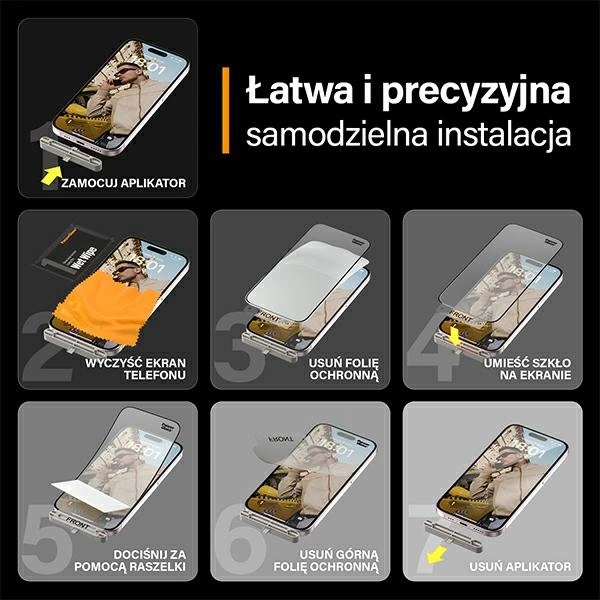 PanzerGlass Matrix Ultra-Wide-Fit hybrid glass for iPhone 15 with positionereng