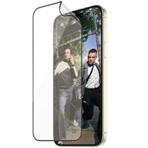 PanzerGlass Matrix Ultra-Wide-Fit hybrid glass for iPhone 15 Plus with positionereng
