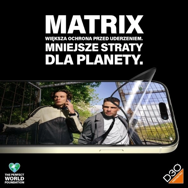 PanzerGlass Matrix Ultra-Wide-Fit hybrid glass for iPhone 15 Plus with positionereng
