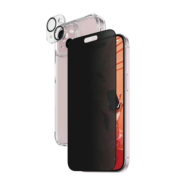PanzerGlass Privacy Bundle 3in1 Transparent Case + Privacy Glass + Camera Protector for iPhone 15 Pluseng
