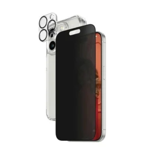 PanzerGlass Privacy Bundle 3in1 Transparent Case + Privacy Glass + Camera Protector for iPhone 15 Pro Maxeng