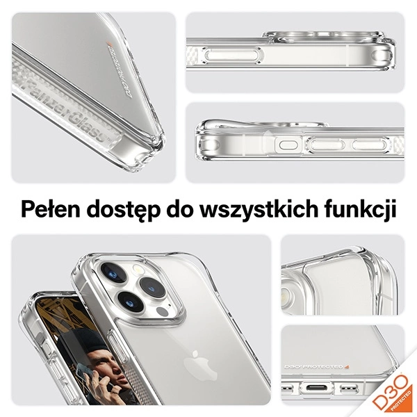 PanzerGlass Privacy Bundle 3in1 Transparent Case + Privacy Glass + Camera Protector for iPhone 15 Pro Maxeng