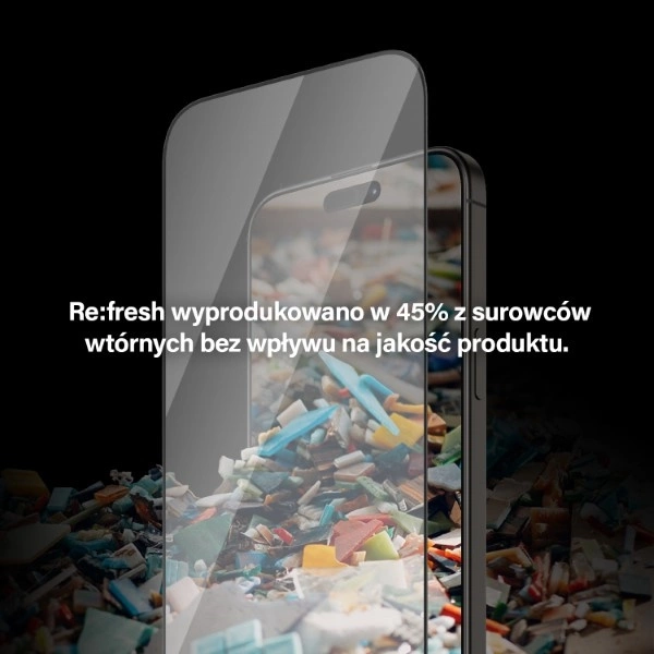 PanzerGlass Re:fresh Glass for iPhone 15 Pro Max with a positionereng