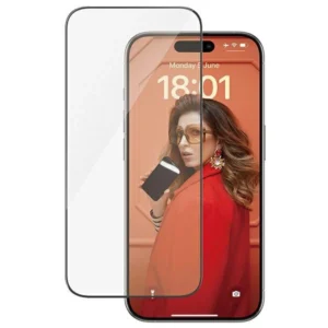 PanzerGlass Ultra-Wide Fit tempered glass with positioner for iPhone 15 Proeng