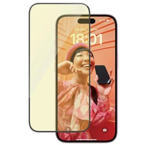 PanzerGlass Ultra-Wide Fit Tempered Glass with Glare and Blue Light Filter with Positioner for iPhone 15eng