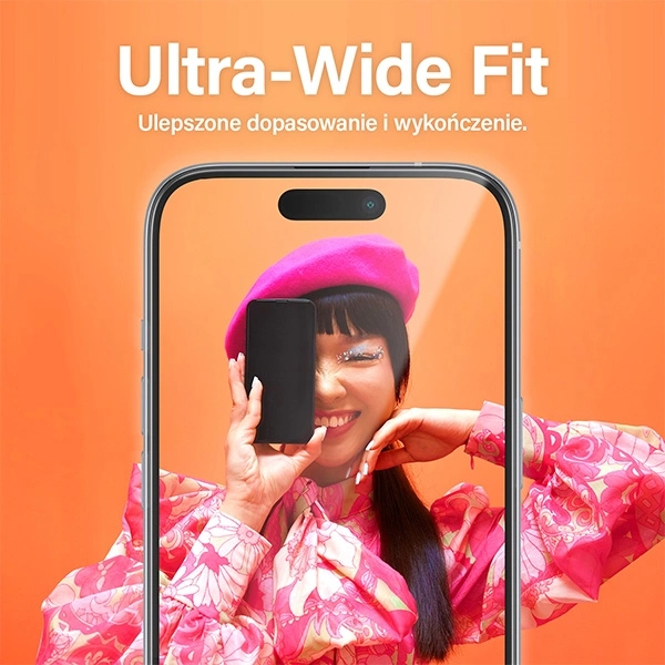 PanzerGlass Ultra-Wide Fit tempered glass with positioner for iPhone 15eng