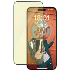 PanzerGlass Ultra-Wide Fit Tempered Glass with Glare and Blue Light Filter with Positioner for iPhone 15 Pluseng