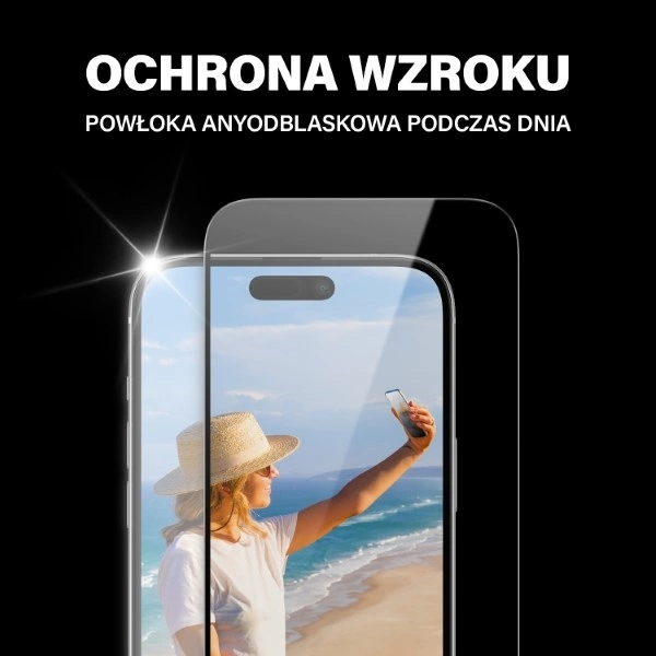 PanzerGlass Ultra-Wide Fit Tempered Glass with Glare and Blue Light Filter with Positioner for iPhone 15 Pluseng