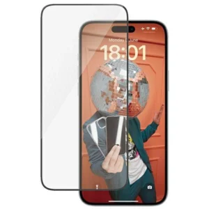 PanzerGlass Ultra-Wide Fit tempered glass with positioner for iPhone 15 Pluseng