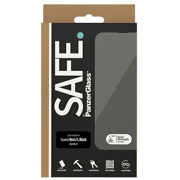 SAFE by PanzerGlass Ultra-Wide Fit tempered glass on Huawei nova 11 - with black frameeng