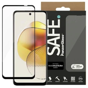 SAFE by PanzerGlass Ultra-Wide Fit Tempered Glass for Motorola Moto G73 5G - with Black Frameeng