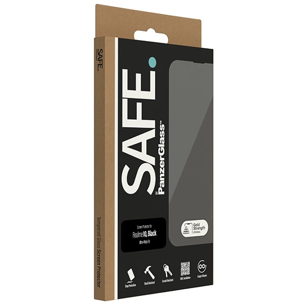 SAFE by PanzerGlass Ultra-Wide Fit Tempered Glass on Realme 10 - with Black Frameeng