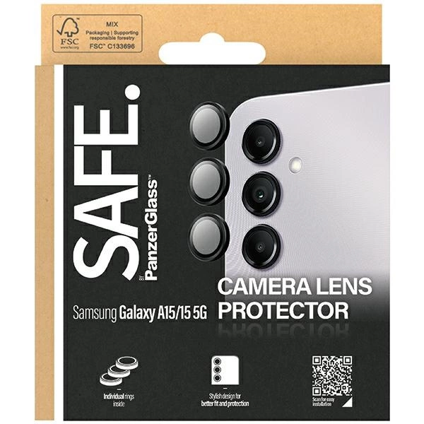 SAFE by PanzerGlass camera cover for Samsung Galaxy A15 / A15 5G - with black frameeng