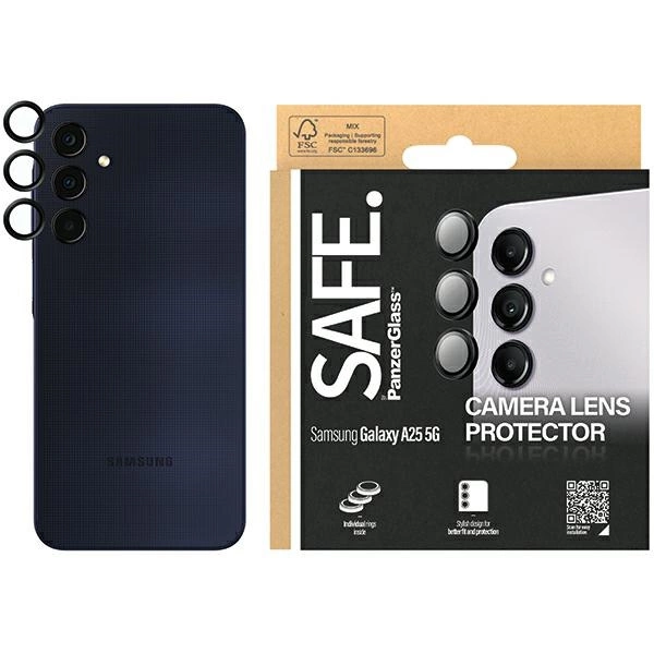 SAFE by PanzerGlass camera cover for Samsung Galaxy A25 5G - with black frameeng