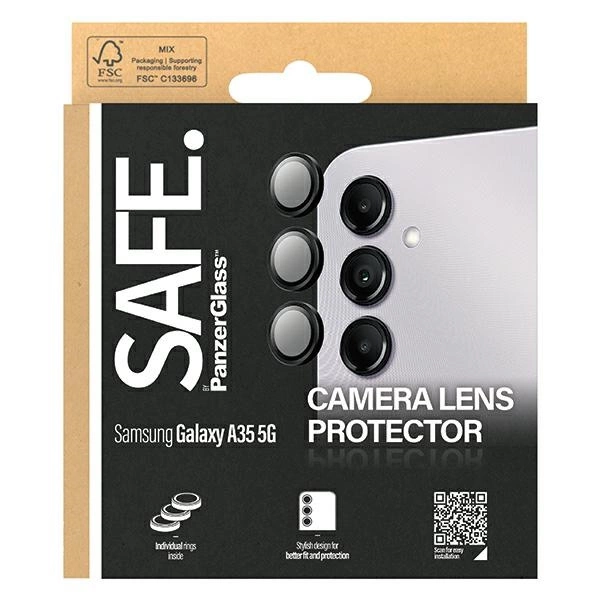 SAFE by PanzerGlass camera cover for Samsung Galaxy A35 5G - with black frameeng