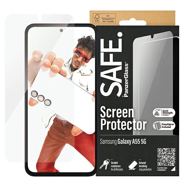 SAFE by PanzerGlass Sam A55 5G A556 Screen Protection Ultra-Wide Fit with Easy Aligner SAFE95687pol