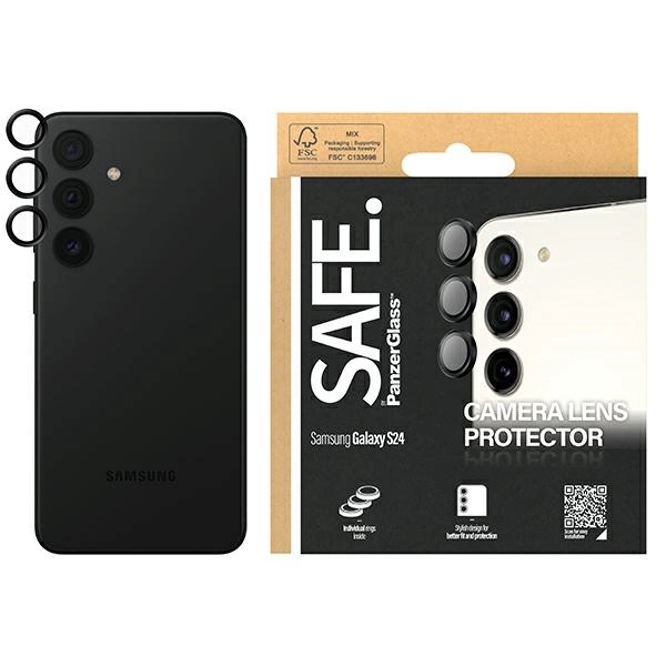 SAFE by PanzerGlass camera cover for Samsung Galaxy S24 / S23 / S23+ - with black frameeng