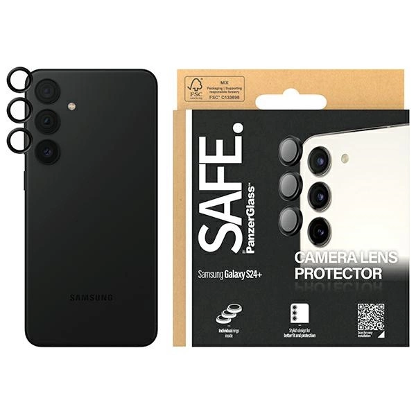 SAFE by PanzerGlass camera cover for Samsung Galaxy S24+ - with black frameeng