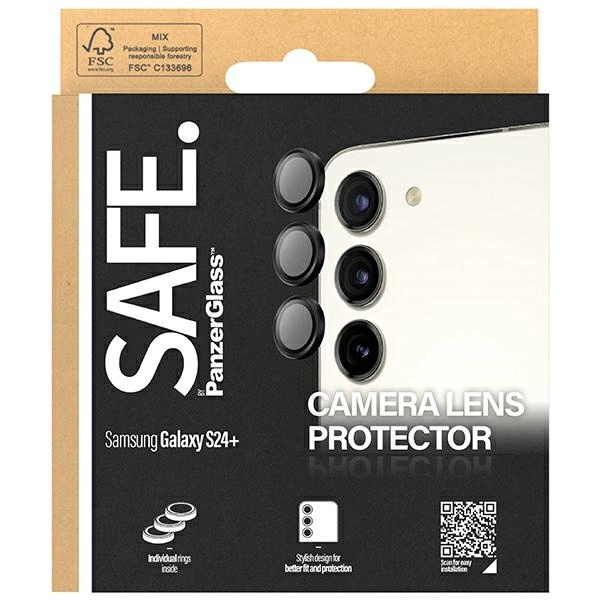 SAFE by PanzerGlass camera cover for Samsung Galaxy S24+ - with black frameeng