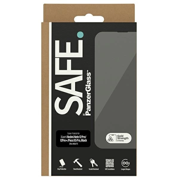 SAFE by PanzerGlass Ultra-Wide Fit tempered glass on Xiaomi Mi 12 Pro 5G / Poco X5 Pro / 12 Pro+ - with black frameeng