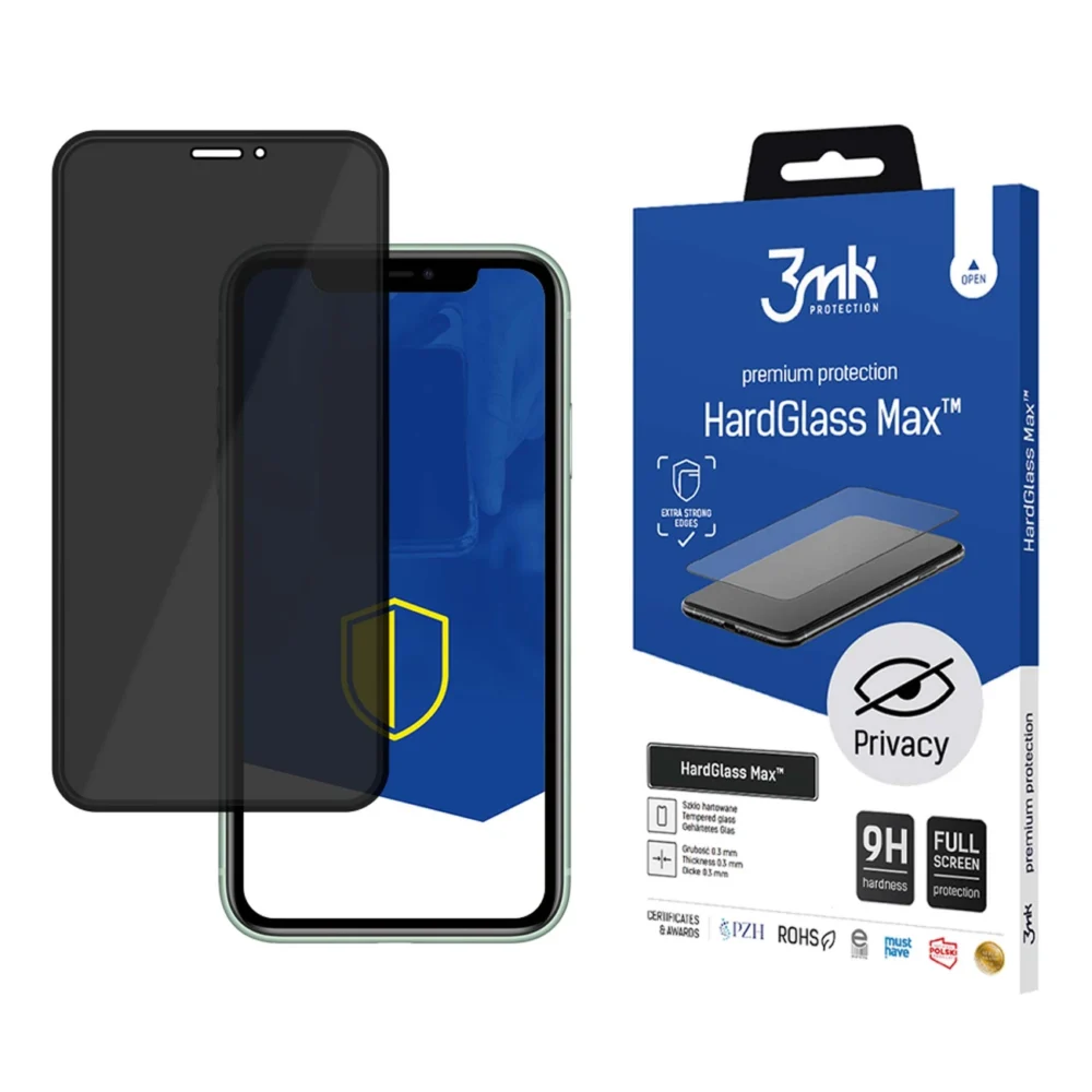 9H 3mk HardGlass Max Privacy™ privacy glass for iPhone XS Max / 11 Pro Maxeng