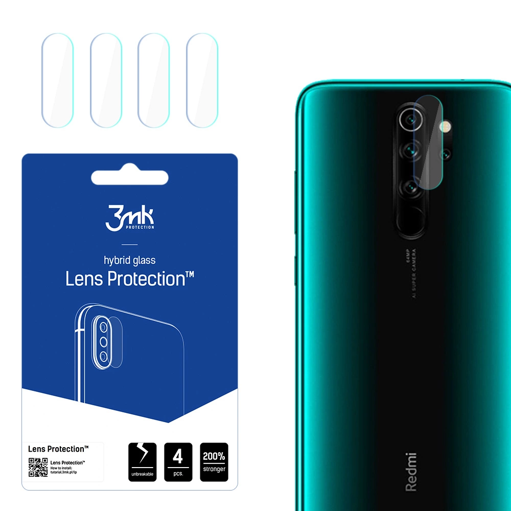3mk Lens Protection™ hybrid camera glass for Xiaomi Redmi Note 8 Proeng