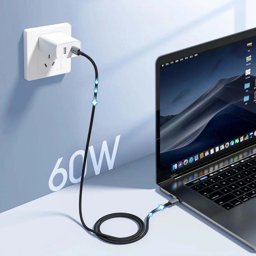 Choetech XCC-1014 USB-C / USB-C PD 60W cable - grayeng
