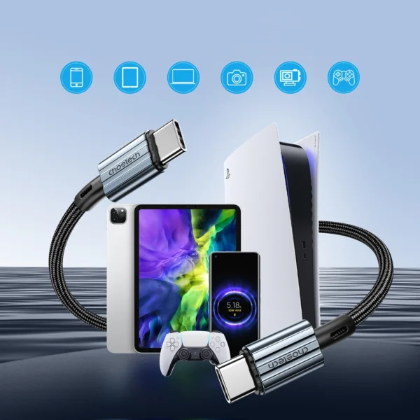Choetech XCC-1014 USB-C / USB-C PD 60W cable - grayeng