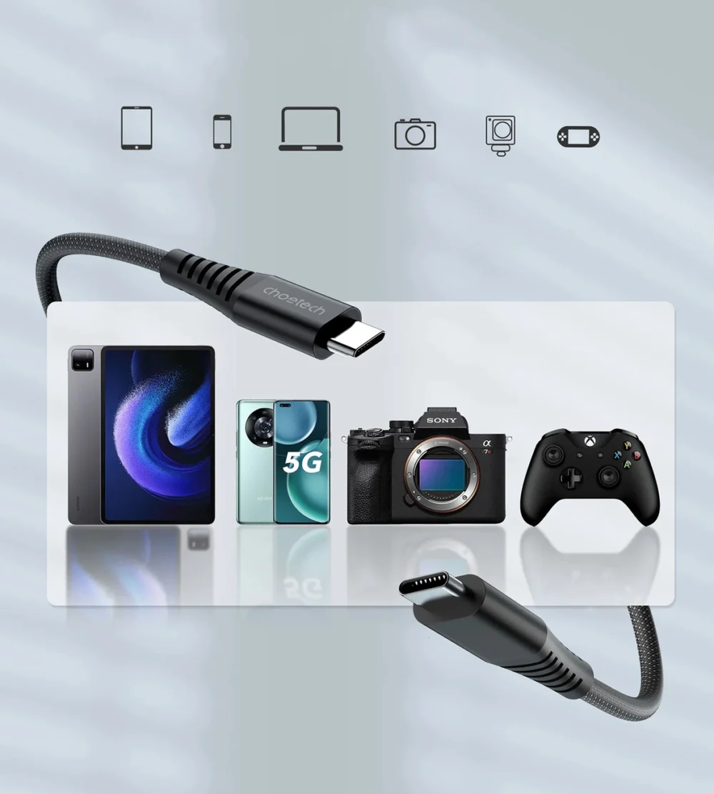 Choetech XCC-1051 magnetic USB-C / USB-C PD 3.1 cable 240W 1.8m - blackeng
